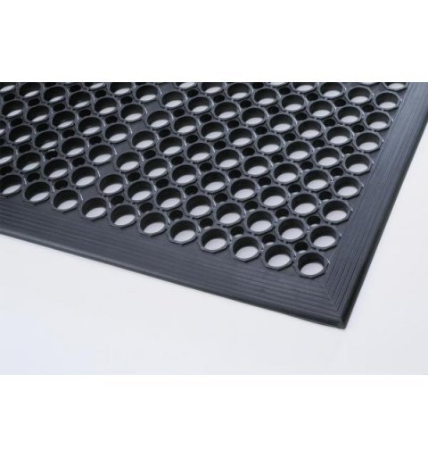Rubber mat anti slip Sanitop black industry doormat