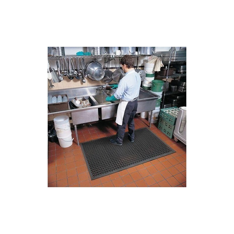 Rubber mat anti slip Sanitop black industry black color doormat