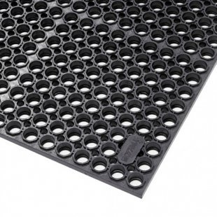 Sanitop Deluxe non-slip black industry rubber mat 91x152 cm