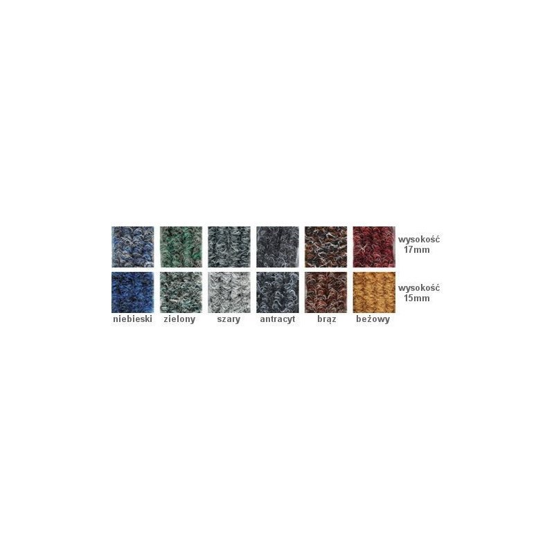 Roma aluminum doormat textile rep h 15 - 17 mm colors