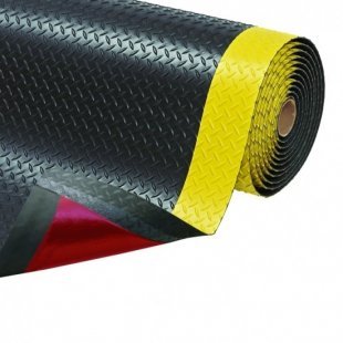 Mata Cushion Trax antypoślizgowa antyzmęczeniowa ergonomiczna czarna żółte brzegi
