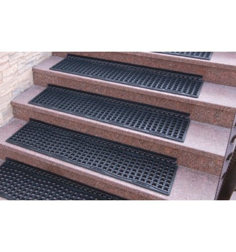 Antirutschmatte Frost für Treppen und Stufen 105x29 cm schwarzer Gummi