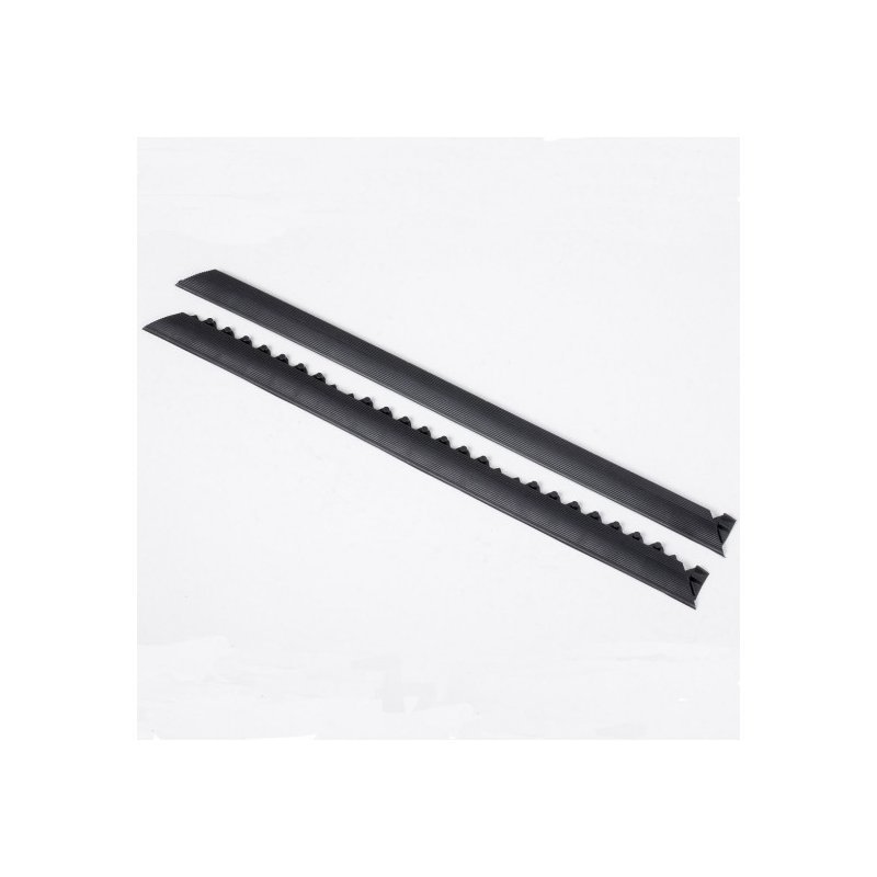 Anti slip anti fatique ergonomic mat Cushion Ease Solid modular black ramp lines
