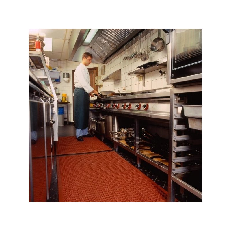 Mat for gastronomy and industry Sanitop Red anti-slip