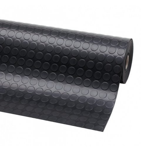 Rubber mat Dots n Roll 3.5 mm underground coin metro black or grey custom