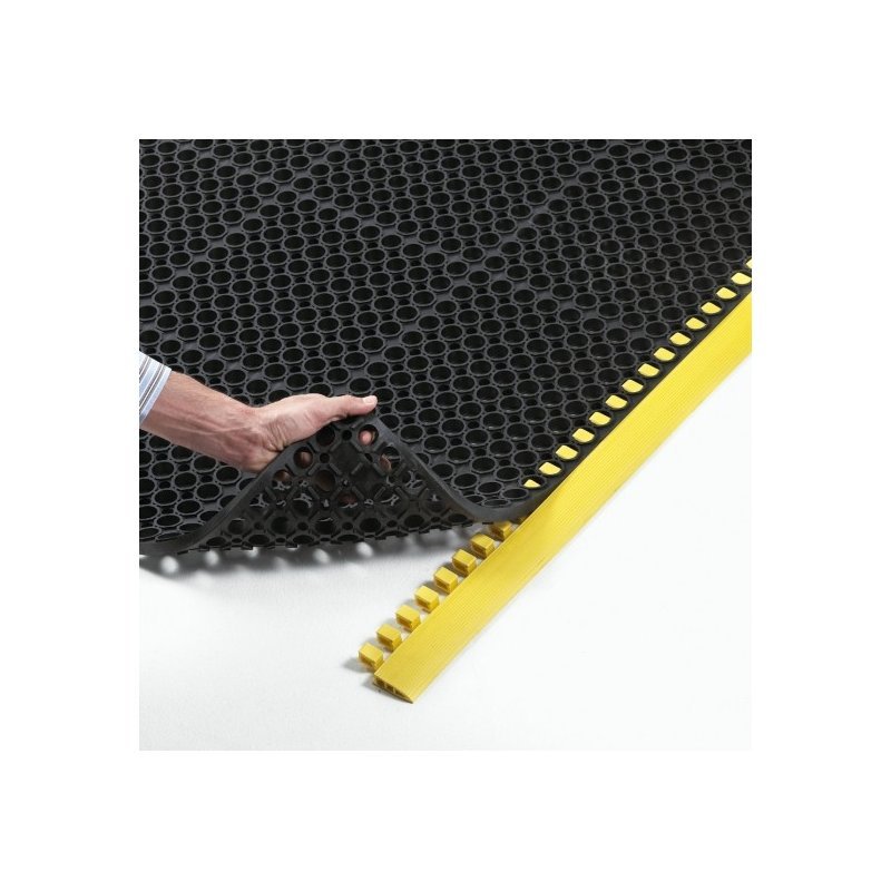 Sanitop Deluxe red non-slip mat for gastronomy yellow line