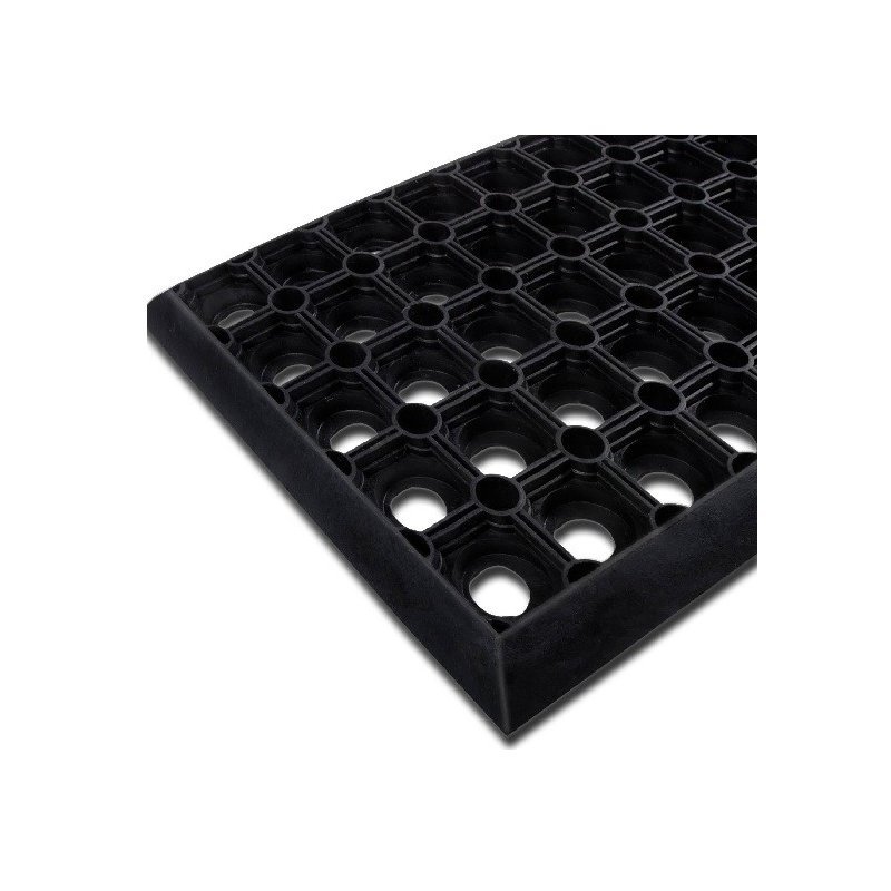 BuS-Warenhandel - Fußmatte Gummi schwarz Wabenform 50x100 cm