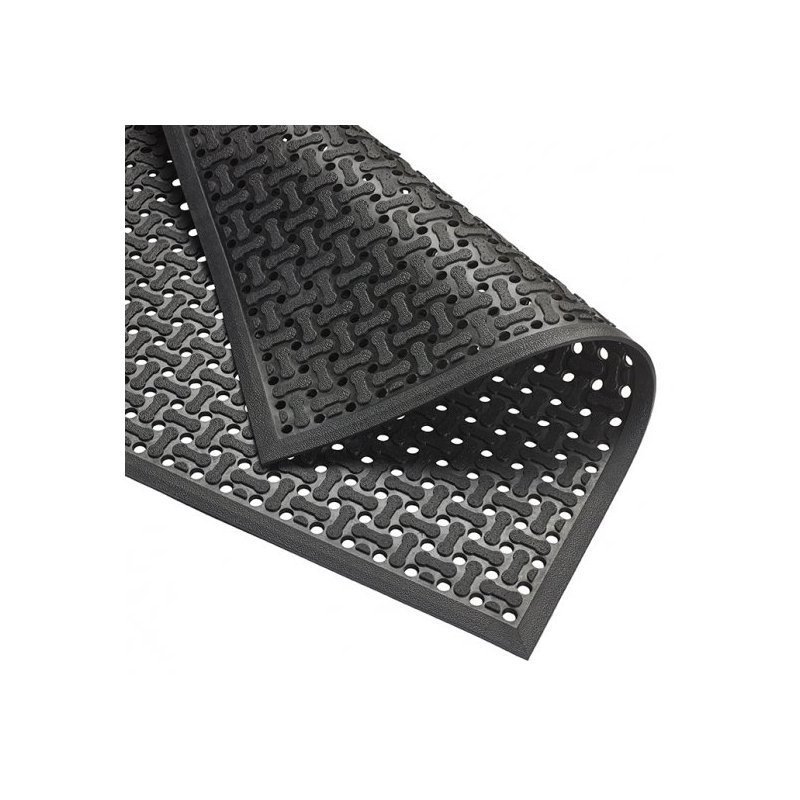 Rubber mat for the Superflow non-slip catering industry black