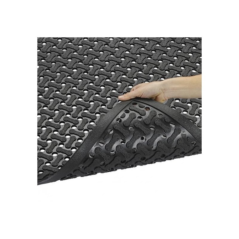Rubber mat for the Superflow non-slip catering industry black