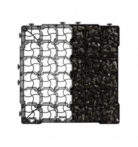 Grass grate 38.5x38.5 cm grid parking garder black color