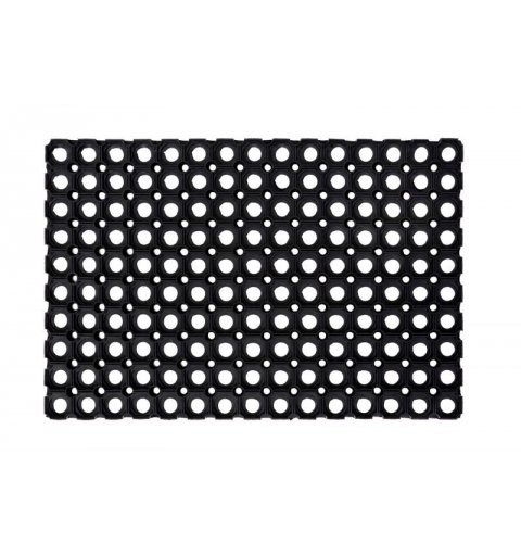 Domino rubber boot doormat black openwork mat