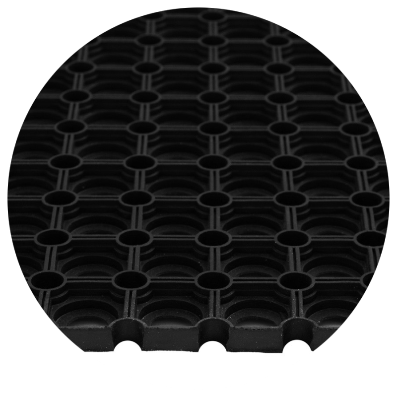 Domino rubber boot doormat, black openwork mat