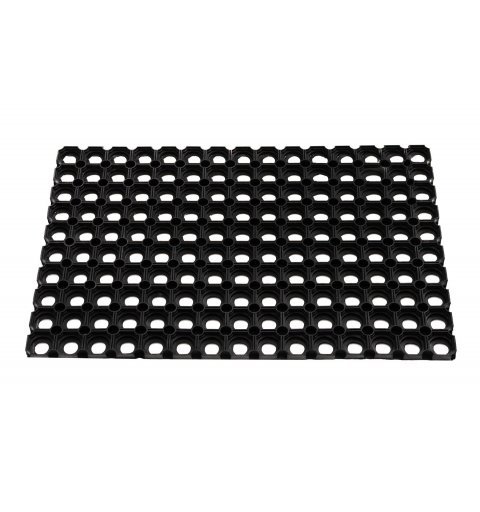 Domino rubber boot doormat, black openwork mat