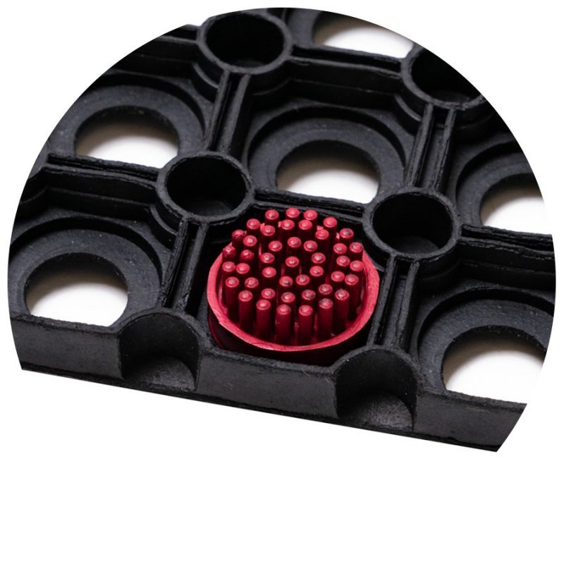 Domino rubber doormat brushes 10 pieces red