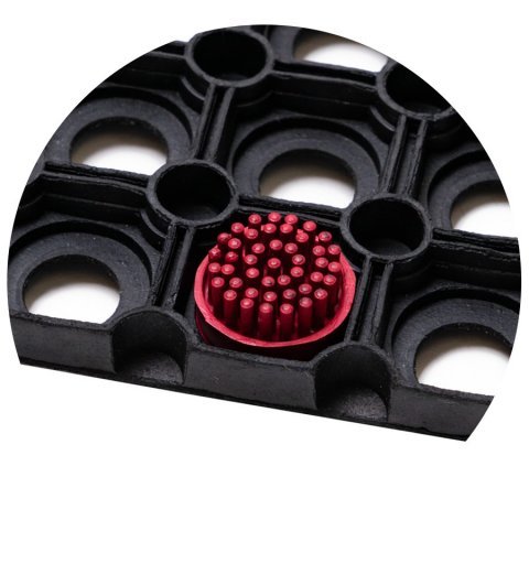 Domino rubber doormat brushes 10 pieces red