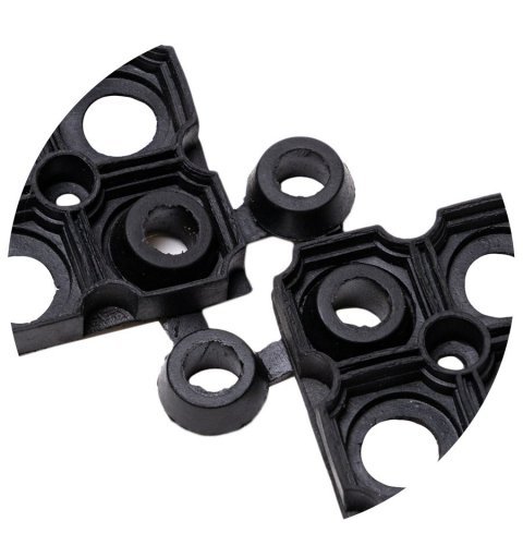 Domino rubberen mat tussenstukken 18 mm dik 7 × 7 cm set van 3