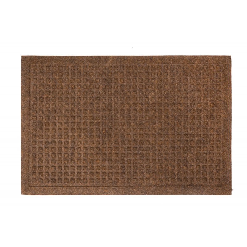 Wycieraczka tekstylna Athens brązowa 40x60 cm w kwadraty podgumowana 131-001 ean 5902211131014