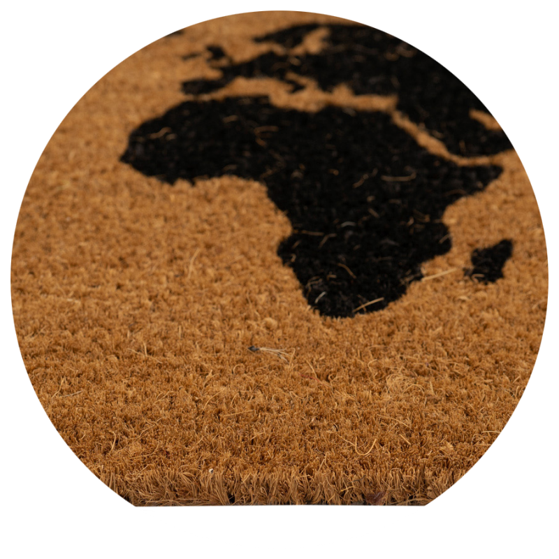 Wycieraczka kokosowa naturalna Mapa świata czarna Couleur Natural 40x60 cm kolor wycieraczki brązowy 895-001 ean 5902211895015