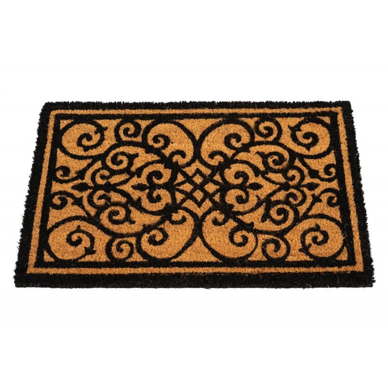 Doormat brown black patterned coconut Natural 40x60 cm