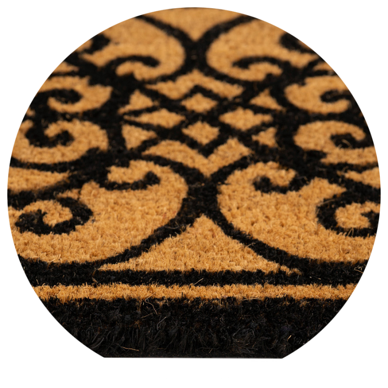 Schoenmat bruin zwart gedessineerd kokosnoot Naturel 40x60cm