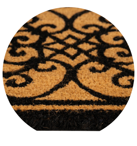 Schoenmat bruin zwart gedessineerd kokosnoot Naturel 40x60cm