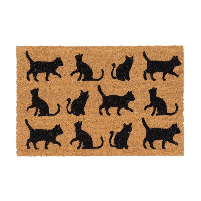 Coir doormat cats cats 40x60 cm Couleur natural