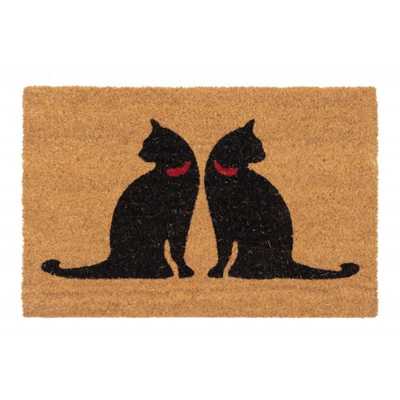 Coconut doormat cats 40x60 cm brown two cats natural