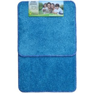 Komplet dywaników łazienkowych 2 częściowy prosty kolor niebieski