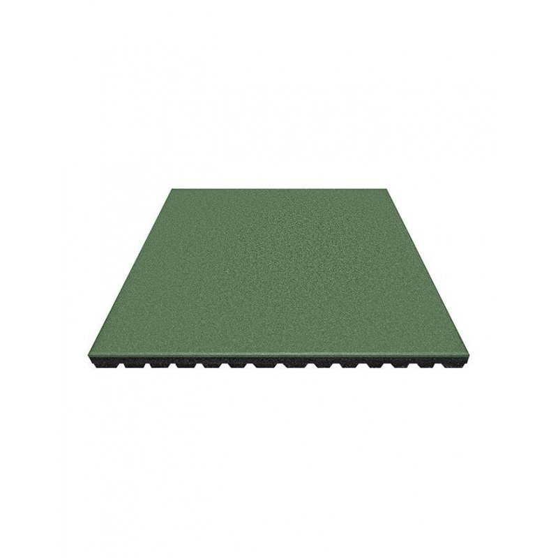 rubber playground mat board 100x100 cm 42 mm Antishock green color