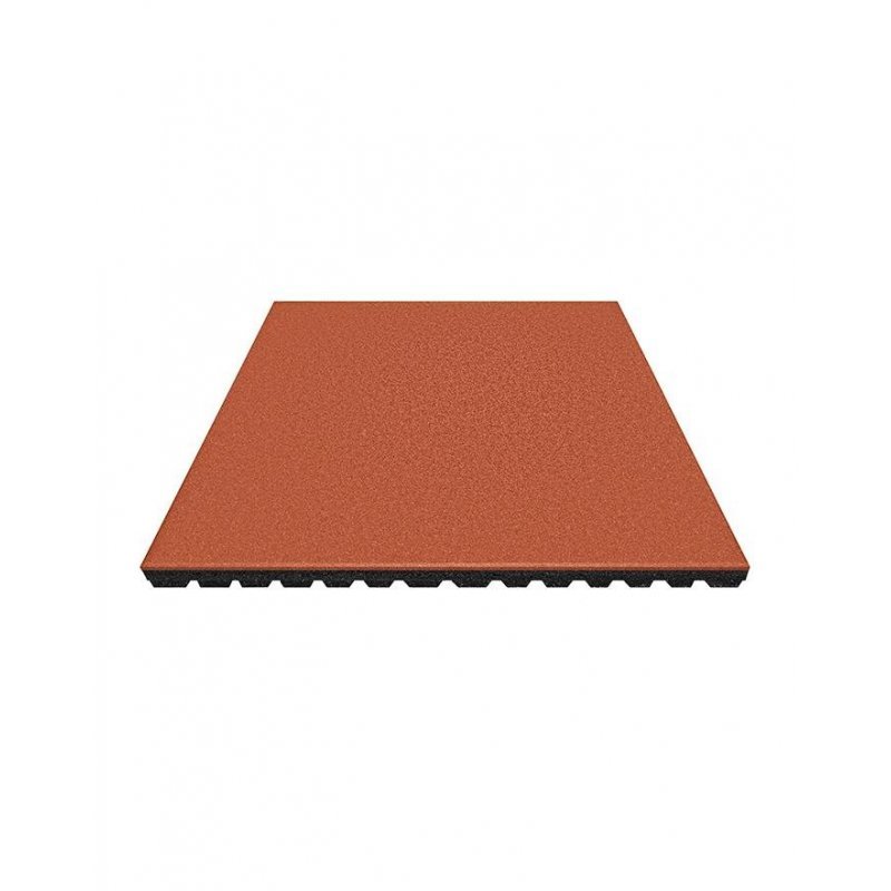rubber playground mat board 100x100 cm 42 mm Antishock red color