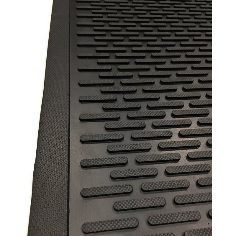 Area rubber doormat 120x180 cm black solid mat 6 mm