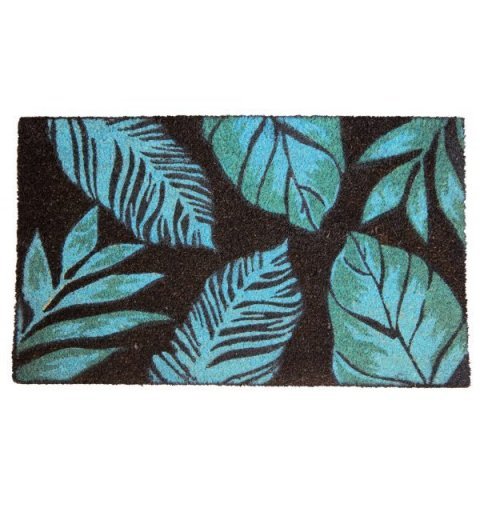 Fußmatte Kokosnuss 45x75 cm blaue Blätter
