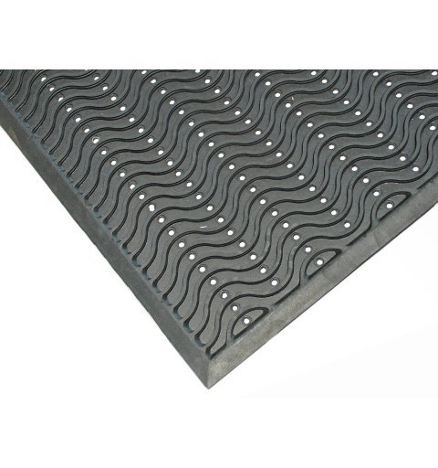 Black Rubber Doormat Wave