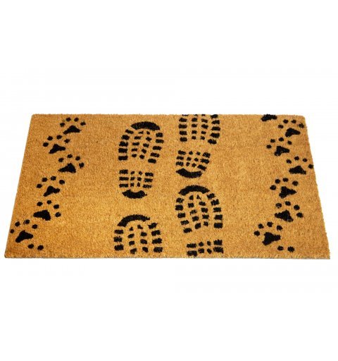 Coir doormat shoe marks natural 40x60 cm brown