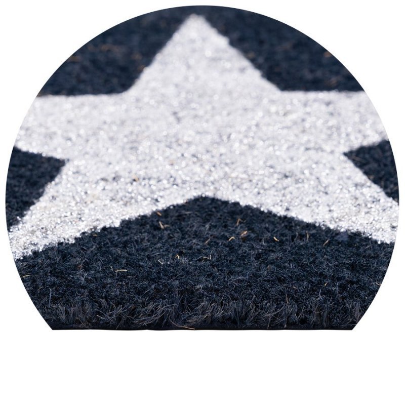 Wycieraczka do butów kokosowa gwiazda 40x60 cm niebieska biała gwiazda na środku
