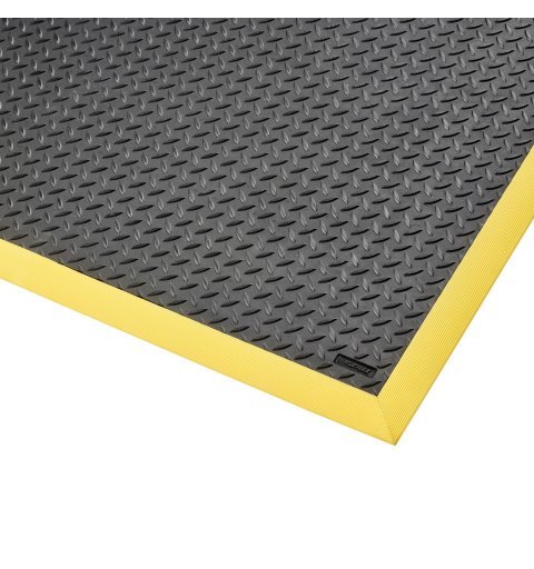 Non-slip mat Cushion Flex black yellow edges ergonomic 91x210 cm
