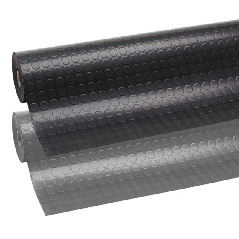 Rubber mat Dots n Roll 3.5 mm underground coin metro black or grey custom black and grey color roll