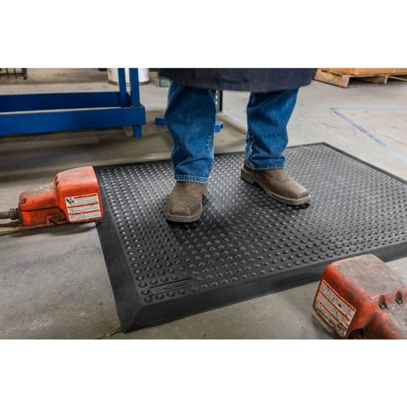 Ergonomic anti-fatigue rubber mat Skystep black color realization foto