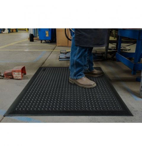 Ergonomic anti-fatigue rubber mat Skystep black color realization foto