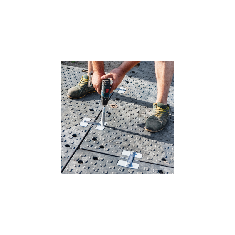 Road plate, mat 120x4x240x cm, black, up to 100 tons, installation of the road plate