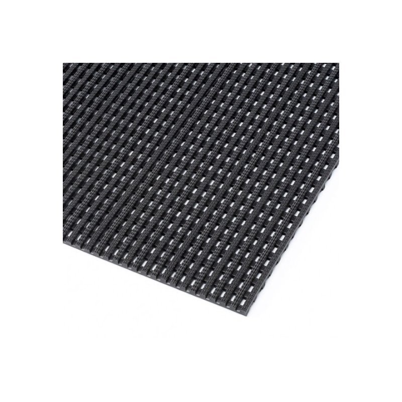 Flexdek PVC anti-slip mat for wet 12 mm dairies, bottling plants black color
