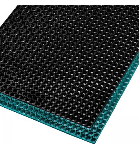 Surplus rubber mat for playgrounds and outdoor gyms hic 300 cm green anb black color 100x150 cm sizes