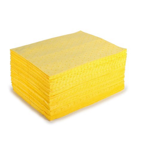 Gele sorbent mat voor chemicaliën 200 vellen blad 50x40 cm abp