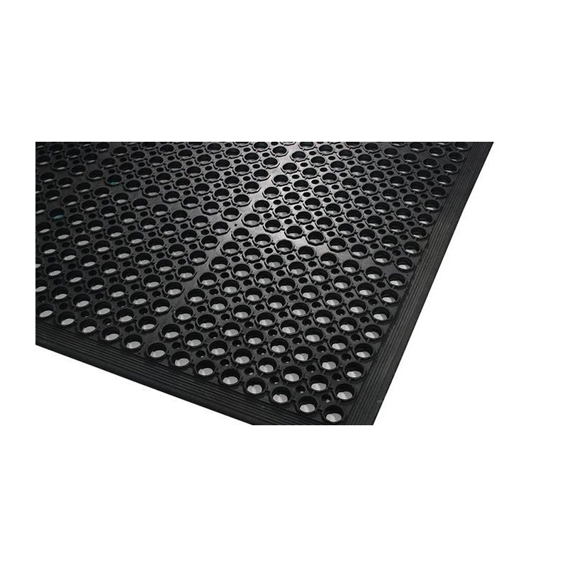 Doormat rubber with edging a 60x90 cm black color