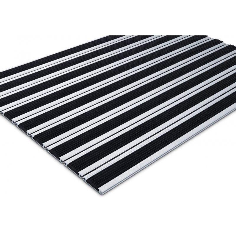 Aluminum doormat rubber Junior 12 mm black color